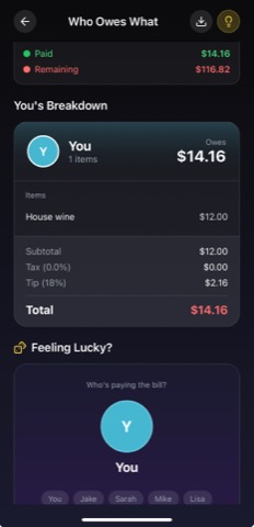 See who owes what
